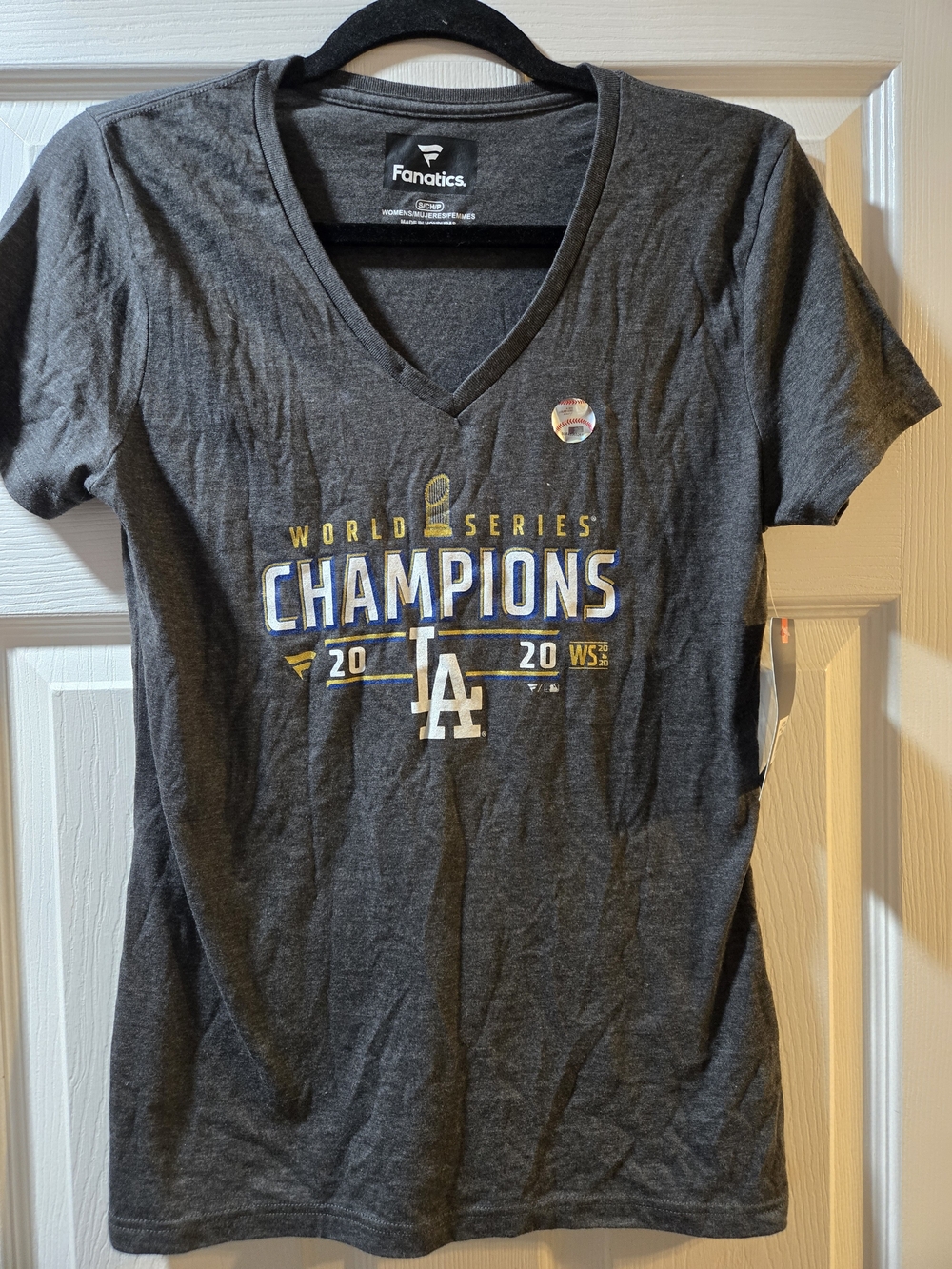 Fanatics Charcoal Gray Los Angeles Champions V‑Neck Tee